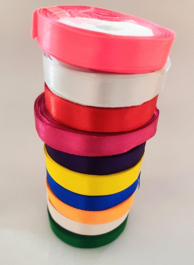 AMAROBA Satin Ribbon for Decoration, Gift Wrapping, for School Project Works, Opening Ribbon and Multi Purpose USE (Half INCH (10MTR X 10 PC), Multi) - Image 5